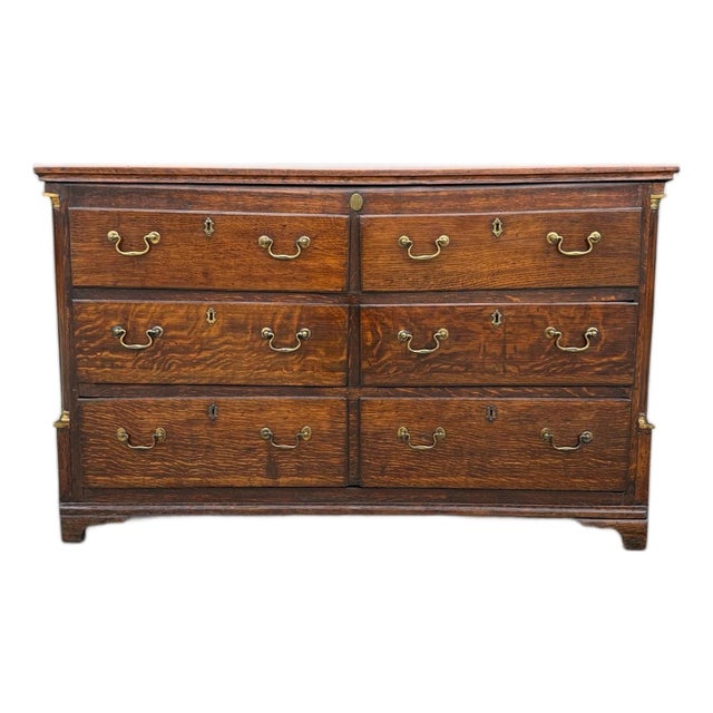 English George III Oak Dresser With Original Brass Pulls, Circa 1800 For Sale