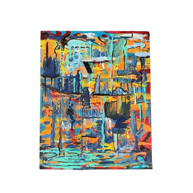 Abstract Original Abstract Colorful Painting by Maria Lomonaco For Sale - Image 3 of 3