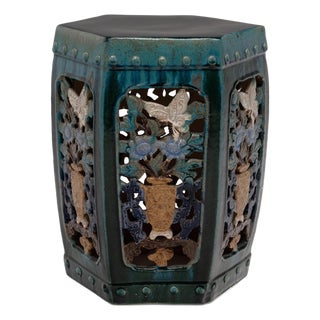 Chinese Sancai Blossom Garden Stool For Sale