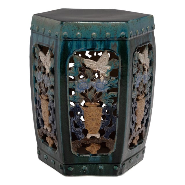 Chinese Sancai Blossom Garden Stool For Sale