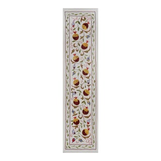 Floral Suzani Table or Wall Decor – Handcrafted Uzbek Embroidery 1'6'' X 5'9'' For Sale