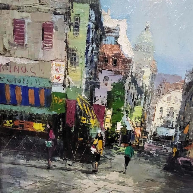 Mid-Century Modern Mid-Century Impressionist Paris Street Scene Oil Painting by Theodorus Van Oorschot – Framed For Sale - Image 3 of 10