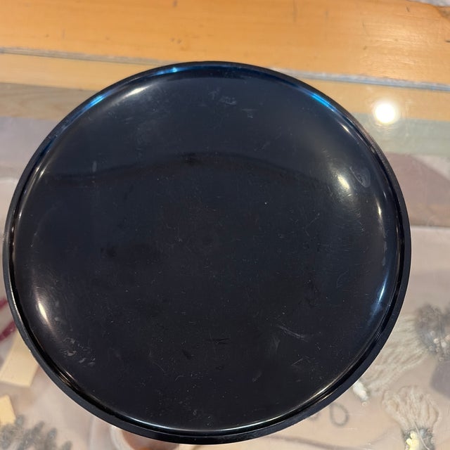 Traditional Early 20th Century Newport Black Melamine Compote With Sterling Weighted Base For Sale - Image 3 of 6