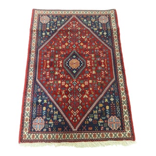 Vintage 1930s Hamadan Print Wool Area Throw Rug For Sale