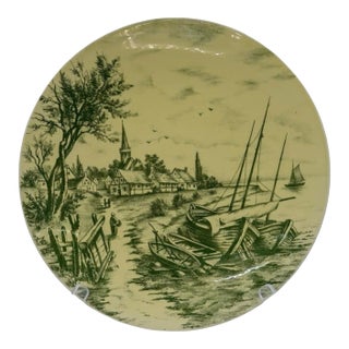 Antique Villeroy & Boch Wallerfangen 1605 Collector Plate Harbor Village Scene For Sale