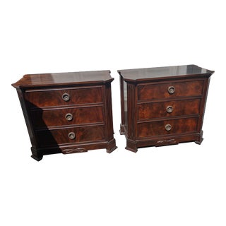 Drexel Heritage Nine Elms 3 Draw Nightstands - Set of 2 For Sale