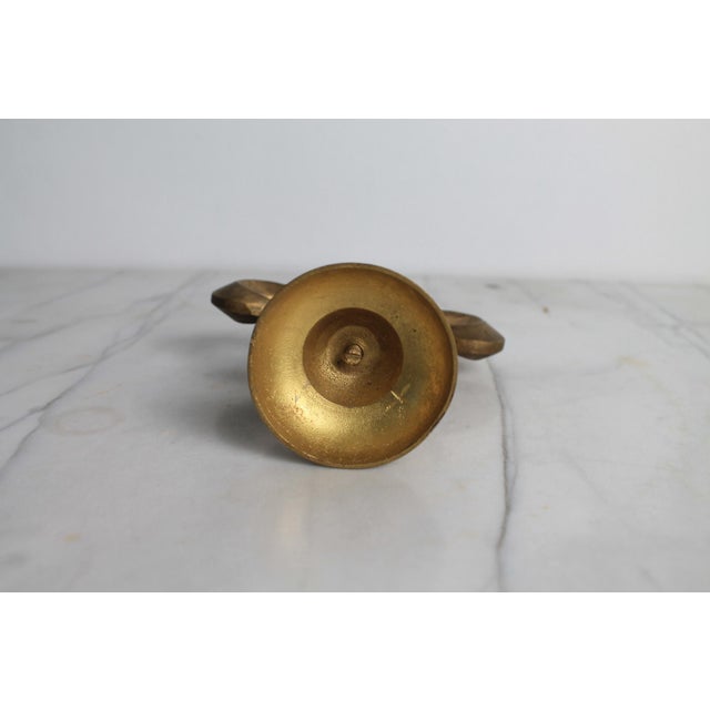 Brass Vintage Brass Fleur-De-Lis Candlestick Holder For Sale - Image 8 of 8