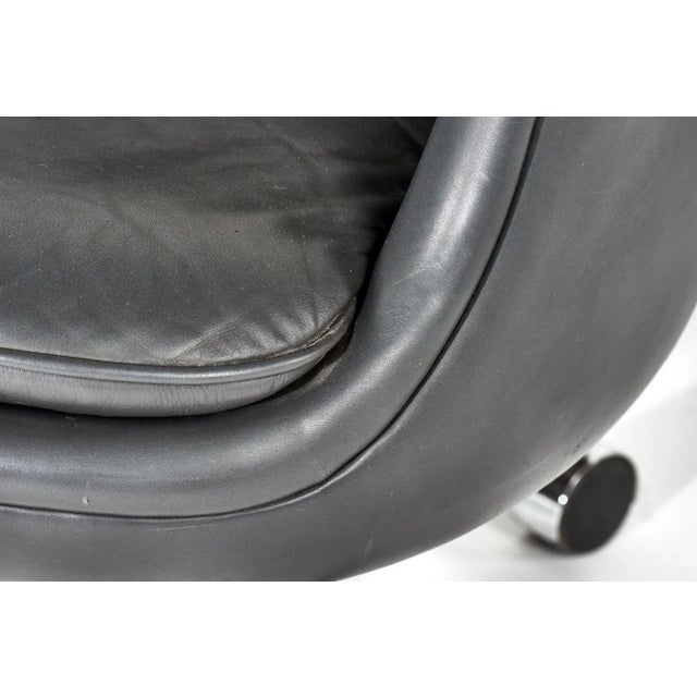 Nicos Zographos Gray Leather Office/Desk Chairs, 1980 For Sale - Image 12 of 13