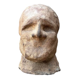 Vintage Original Studio Pottery Head Sculpture For Sale