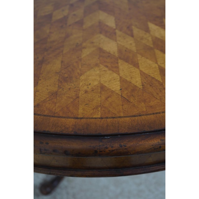 Wood Jonathan Charles Round English Style Drum Table For Sale - Image 7 of 18