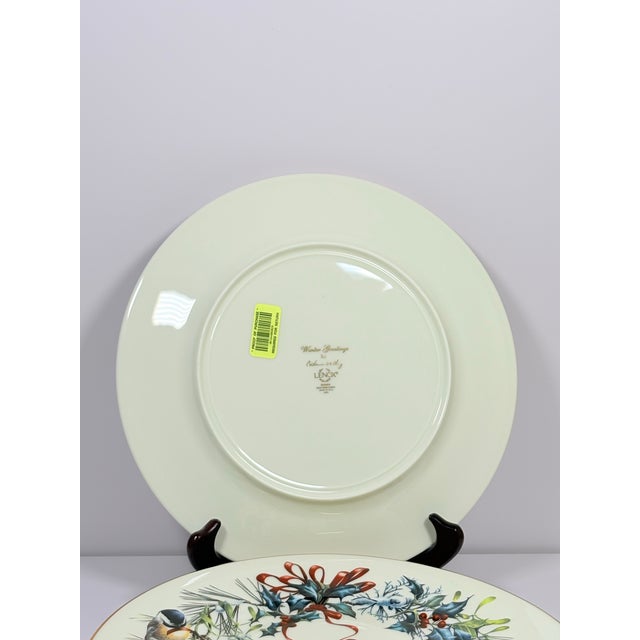 Vintage Lenox “Winter Greetings” Dinner Plates ~ Set of 6 For Sale In Salt Lake City - Image 6 of 6