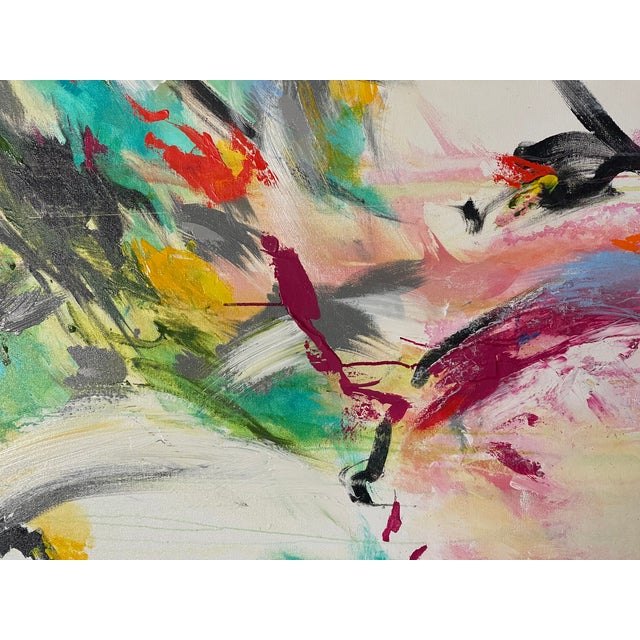 Large Abstract Modern Painting on Canvas For Sale - Image 11 of 12