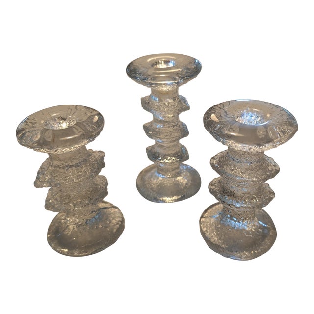 Set of 3 1970s Iittala Festivo Four Ring Candlesticks, Design Timo Sarpaneva For Sale