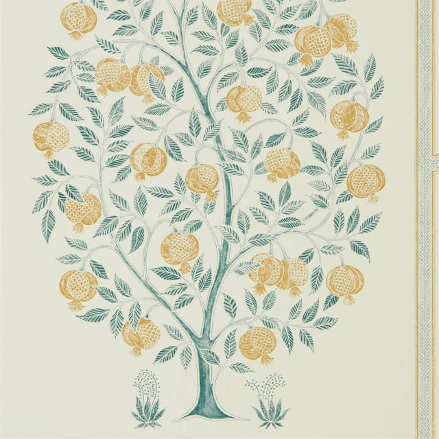 Sanderson Anaar Tree Wallpaper in English Grey/Woad For Sale