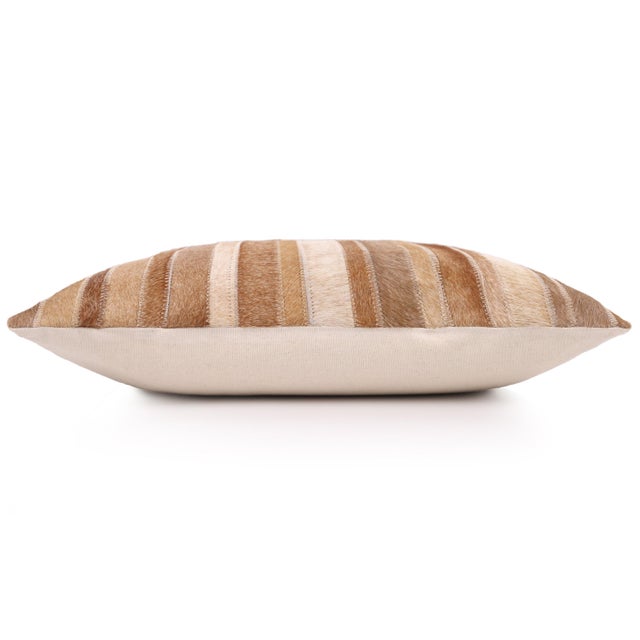 2020s Luxury Genuine Hair-on Cowhide Arch Throw Pillow 18x18 | Handmade For Sale - Image 5 of 7