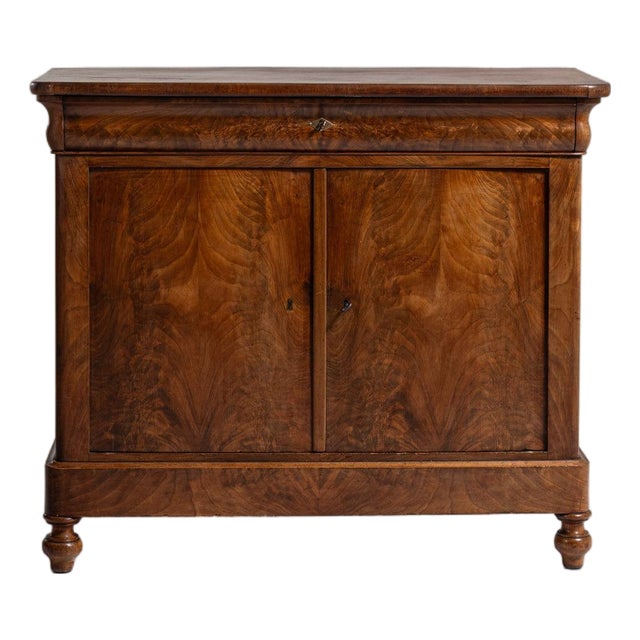 19th Century France Rich Mahogany Flame Mahogany Buffet For Sale