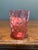 Fenton Art Glass Company Antique Cranberry Glass Inverted Thumbprint Tumbler Hand Painted Winter Scene Mint- Mary Gregory Style For Sale - Image 4 of 9