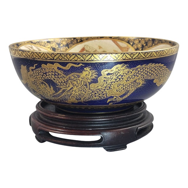 Japanese Satsuma Kyoto Dragon Bowl For Sale