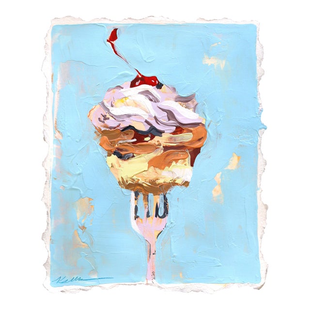 Let's Celebrate - Original Dessert Still Life Mixed Media Acrylic Painting on Paper For Sale