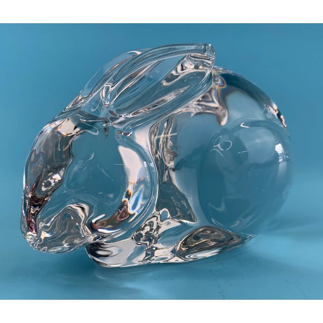 Val Saint-Lambert Vintage Val St. Lambert Crystal Rabbit For Sale - Image 4 of 13