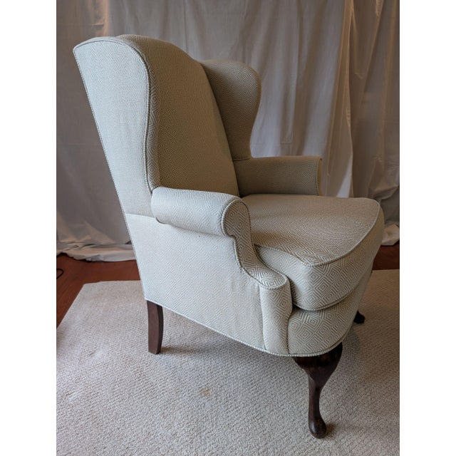 Wing Back Chair and Ottoman For Sale - Image 4 of 18