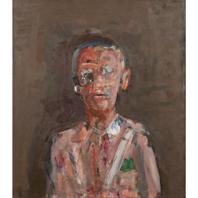 Dean Richardson, Military Man Portrait Figurative Abstract Oil Painting American Modernist Artist, 1978 For Sale - Image 9 of 14