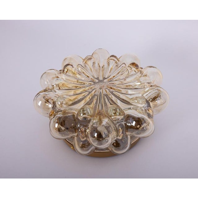 Glass Amber Bubble Flush Mount Light in the style of Helena Tynell, Germany, 1960s For Sale - Image 7 of 9