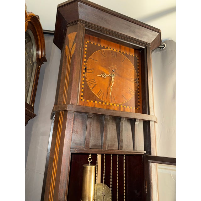 Wood Pál Horti for Oscar Onken, Arts & Crafts Grandfather Clock For Sale - Image 7 of 11