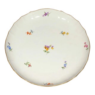 Large Meissen Porcelain Charger Platter or Low Bowl Decorated With Floral Sprig For Sale