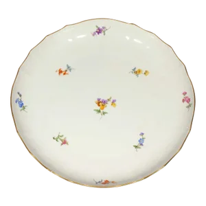 Large Meissen Porcelain Charger Platter or Low Bowl Decorated With Floral Sprig