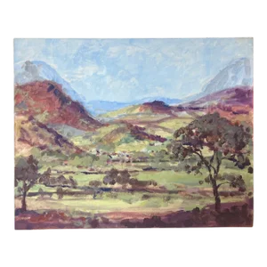 Post-Impressionist Inspired Valley Landscape Painting