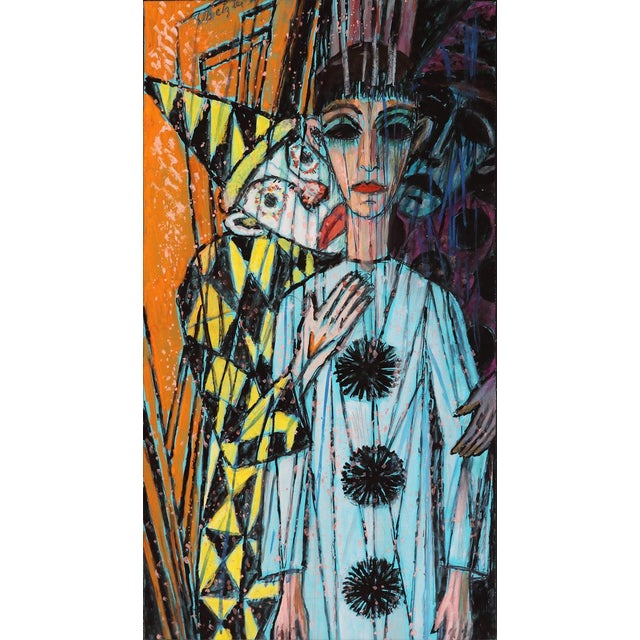 Emil Betzler, Harlequins 1, German Expressionist Painting For Sale - Image 6 of 8