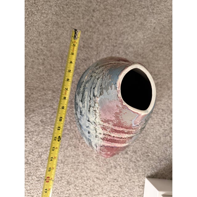 Ceramic Vintage Tony Evans 17" Raku Art Pottery Vase For Sale - Image 7 of 7