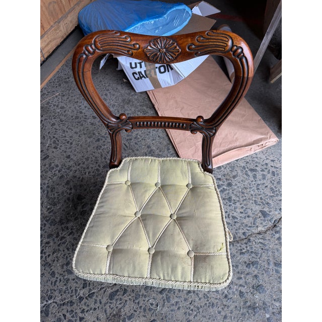 Textile 18th Century Pair William IV Balloon Back Child Chairs For Sale - Image 7 of 12