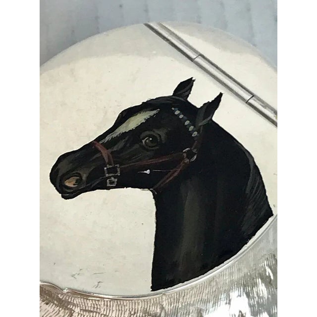 Late 19th Century English Officers Equestrian Silverplate, Enamel & Hoof Inkwell For Sale - Image 12 of 13