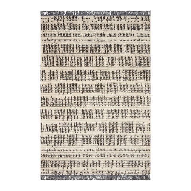 Chris Loves Julia x Loloi Alice Rug Cream / Charcoal Abstract 9'-2" x 13' Area Rug For Sale