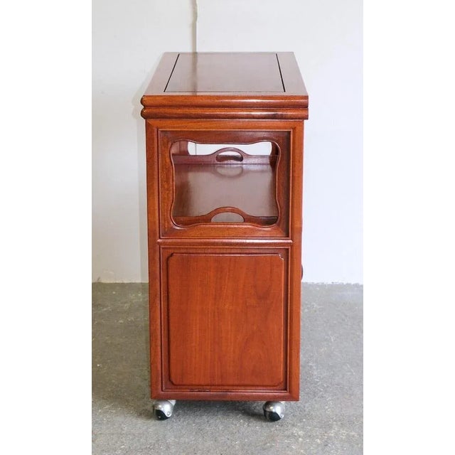 Versatile Hardwood Chinese Buffet with Tray & Wheels For Sale - Image 10 of 12