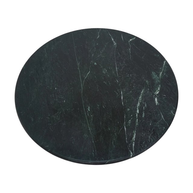 - 16"h, 42"dia - Verde marble, stone - Condition: Excellent; some marks to stone base