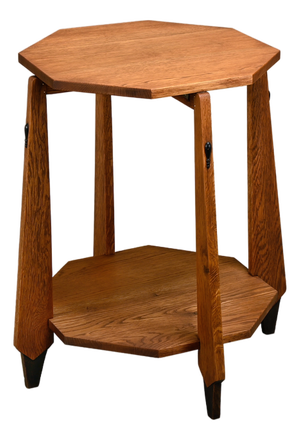 Dutch Art Deco Octagon Side Table in Oak, 1930s