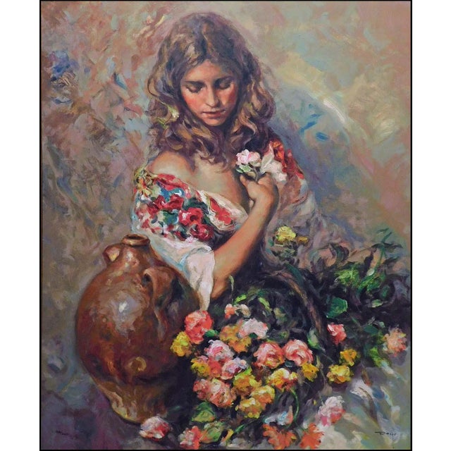 "Sentimiento" Original Limited Edition Serigraph on Panel by Royo Hand Signed by the Artist Image Size: 35" x 28" Framed...