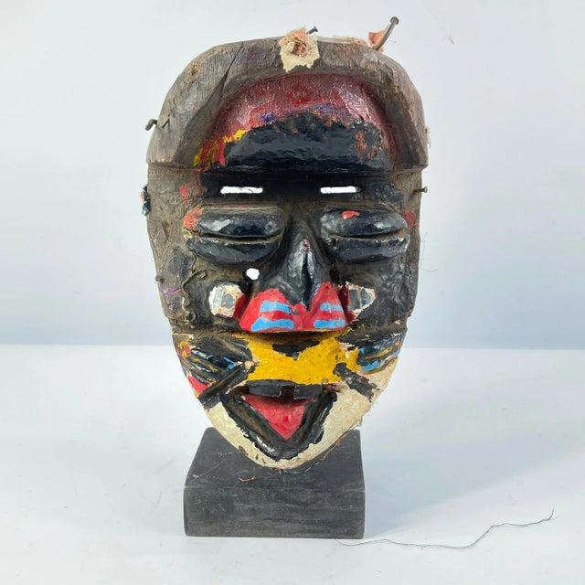 Early 20th Century Early 20th Century Ibibio Carved and Painted Cross River Mask Nigeria For Sale - Image 5 of 6
