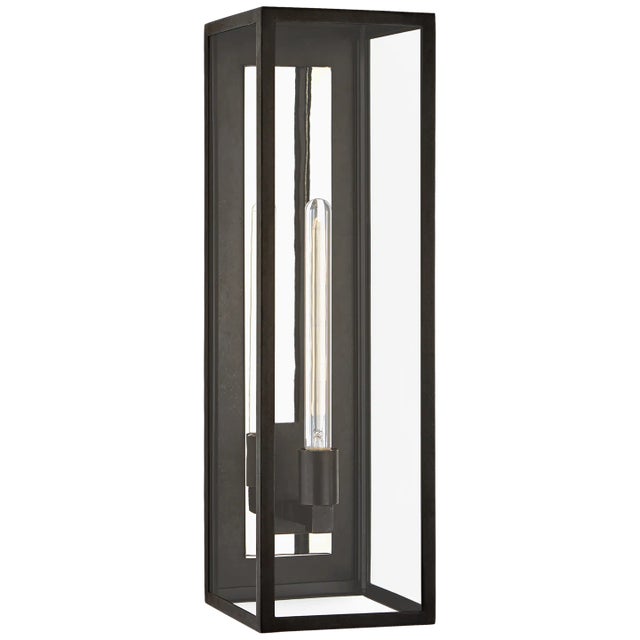 Fresno Grande 3/4 Wall Lantern in Aged Iron with Clear Glass Designer: Chapman & Myers Height: 26" Extension: 8.75"...