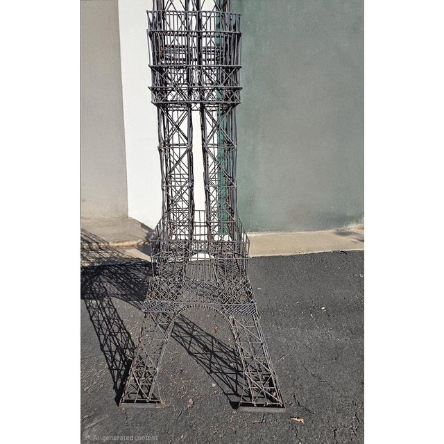 Eiffel Tower Metal Sculpture 9' 3" Tall X 19" Wide Custom Design For Sale In Sacramento - Image 6 of 10