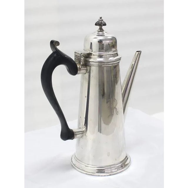Vintage Mid Century Jacob Hurd by Frank Whiting Sterling Silver Tea Coffee Pot For Sale - Image 4 of 9