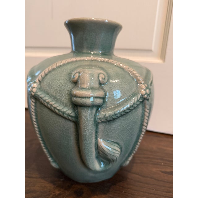 Siam Celedon Elephant Style Vase For Sale - Image 4 of 6