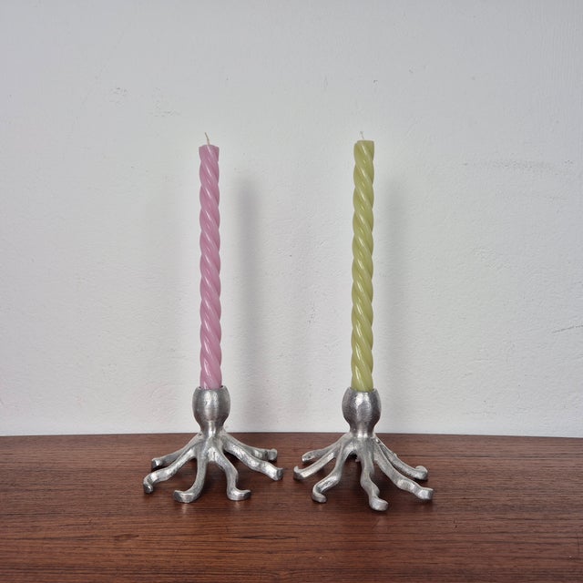 Aluminum “Octopus” Candleholders, Sweden, 1980s Dimensions: Height – 9 cm Diameter – 13 cm Condition – very good, no...