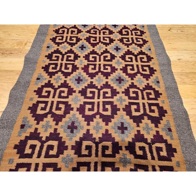 Textile Vintage Native American Navajo Rug, Handwoven Wool, Allover Geometric Pattern, 3x6 For Sale - Image 7 of 13