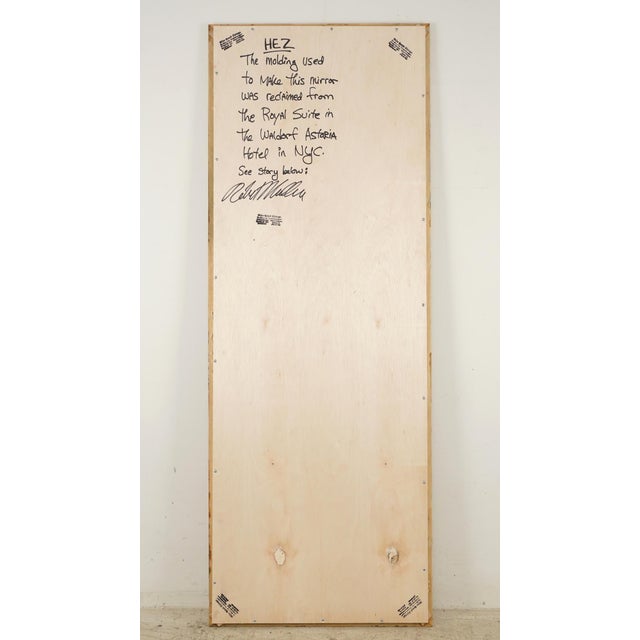 Wood Handcrafted Waldorf Astoria Royal Molding Beveled Mirror 24.375 X 66.5 In. For Sale - Image 7 of 7