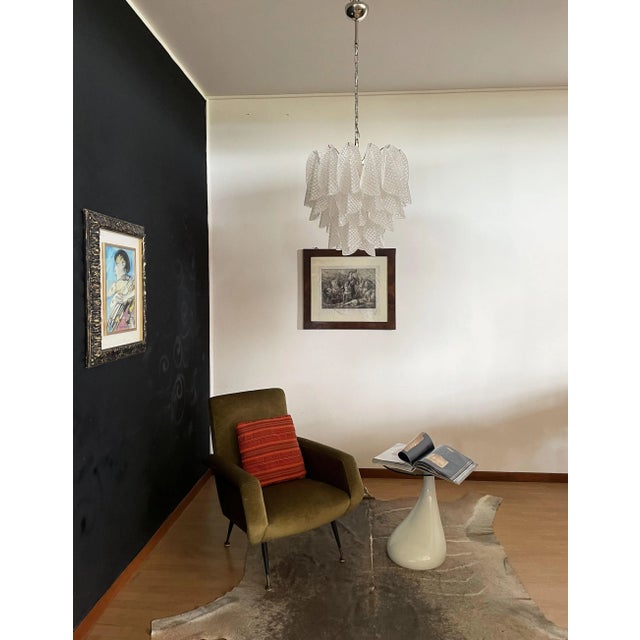 Vintage Italian Murano Glass Chandelier with 41 Rondini Glass Petals, 1980s For Sale - Image 9 of 18