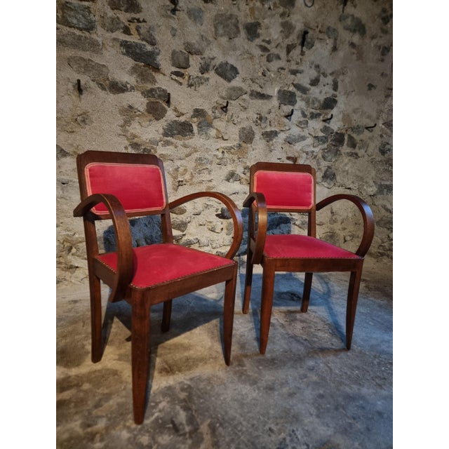French Art Deco Beech Armchairs, 1930s, Set of 2 For Sale - Image 14 of 17